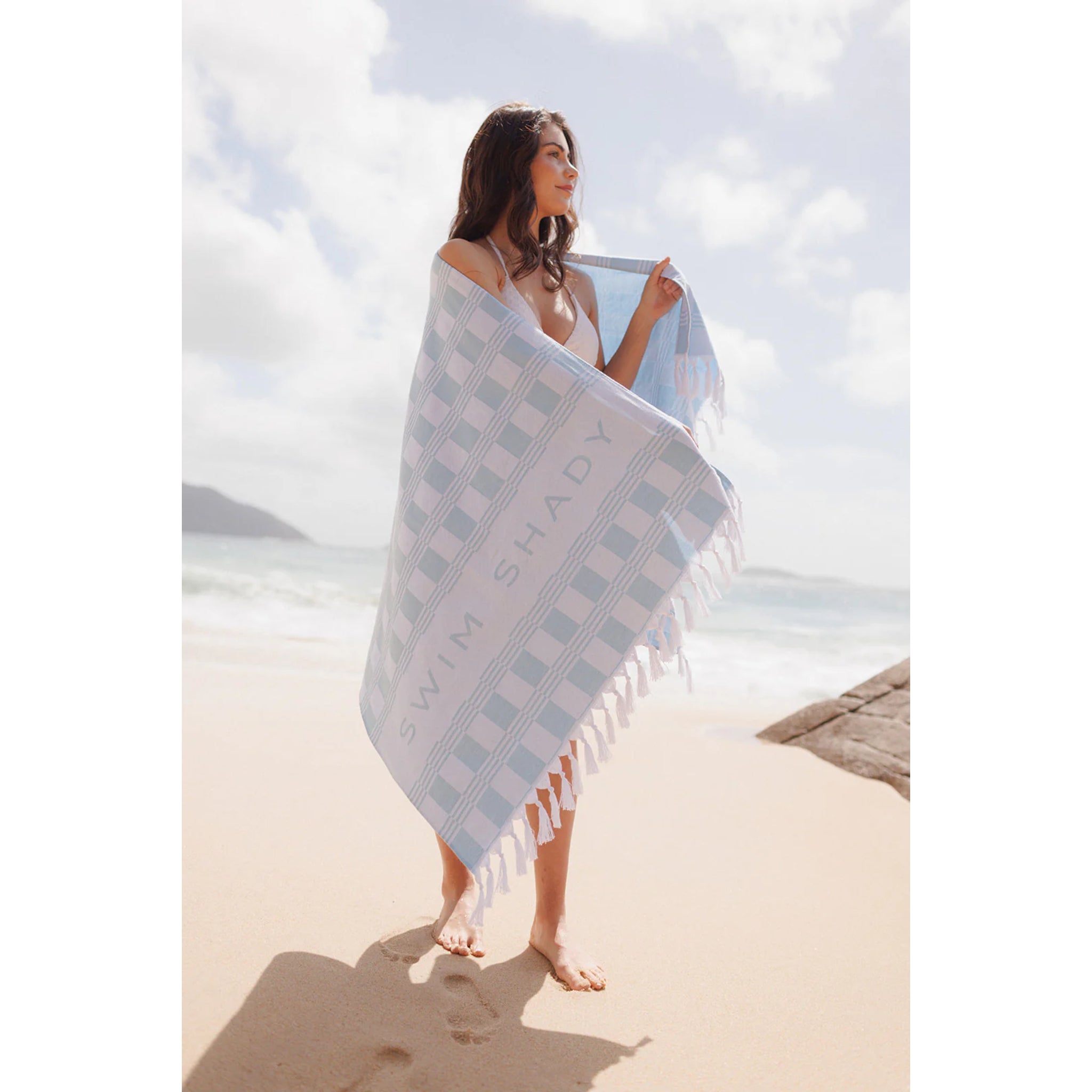 Swim Shady Ocean Current - Beach Towel