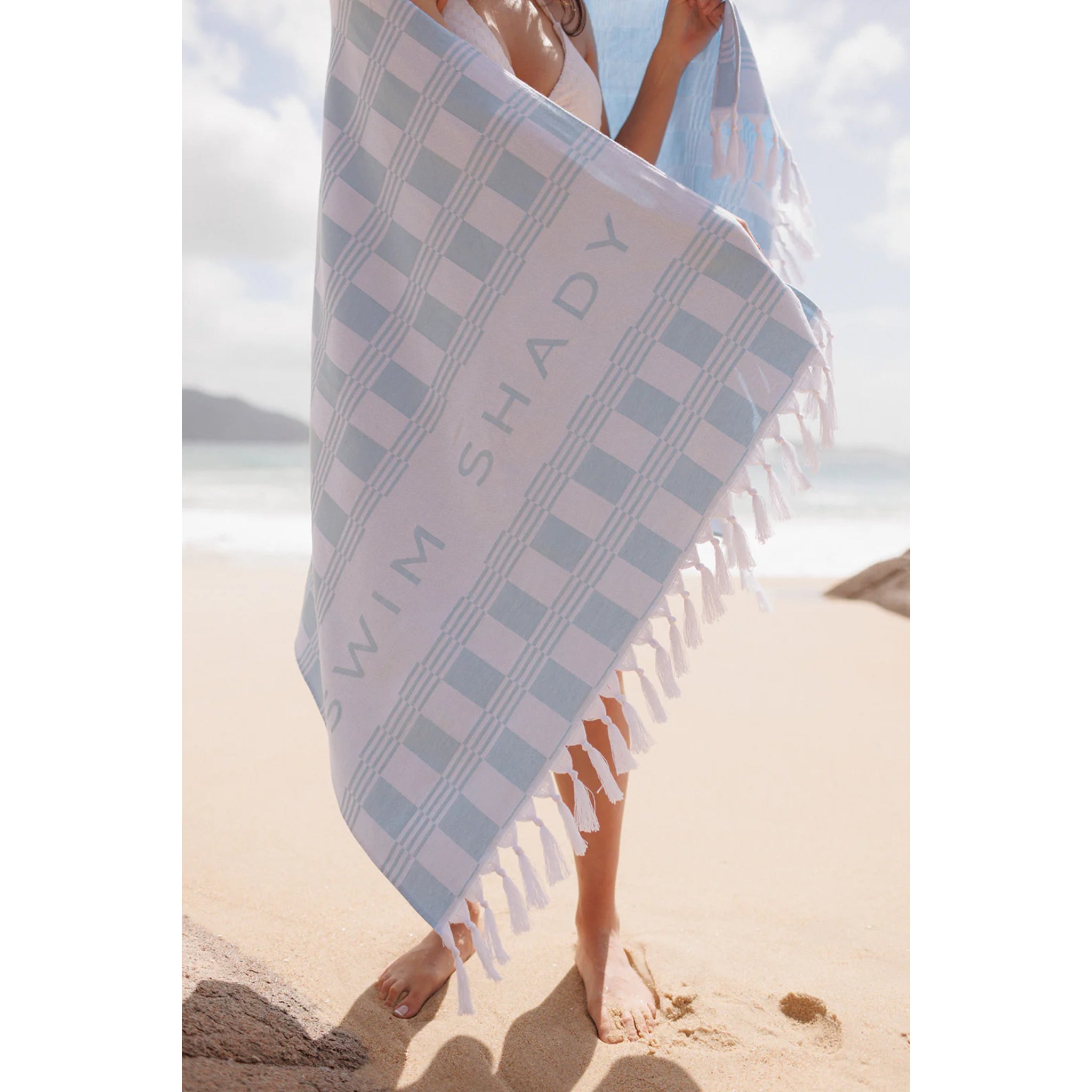 Swim Shady Ocean Current - Beach Towel