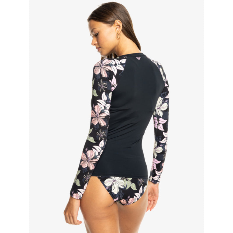 Roxy Sunny Floral Long Sleeve Zip Lycra Rash Top