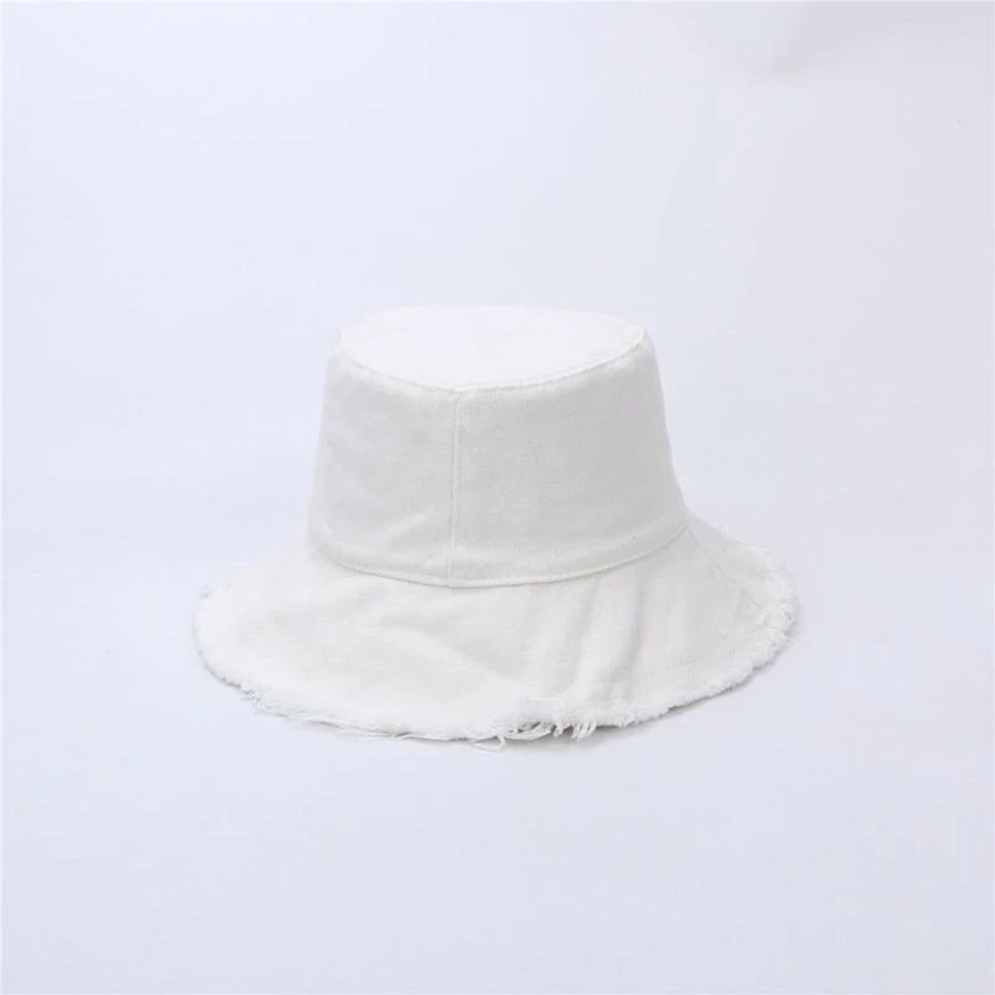 Salty Shadows Canvas Hat Frayed Edge - Cream