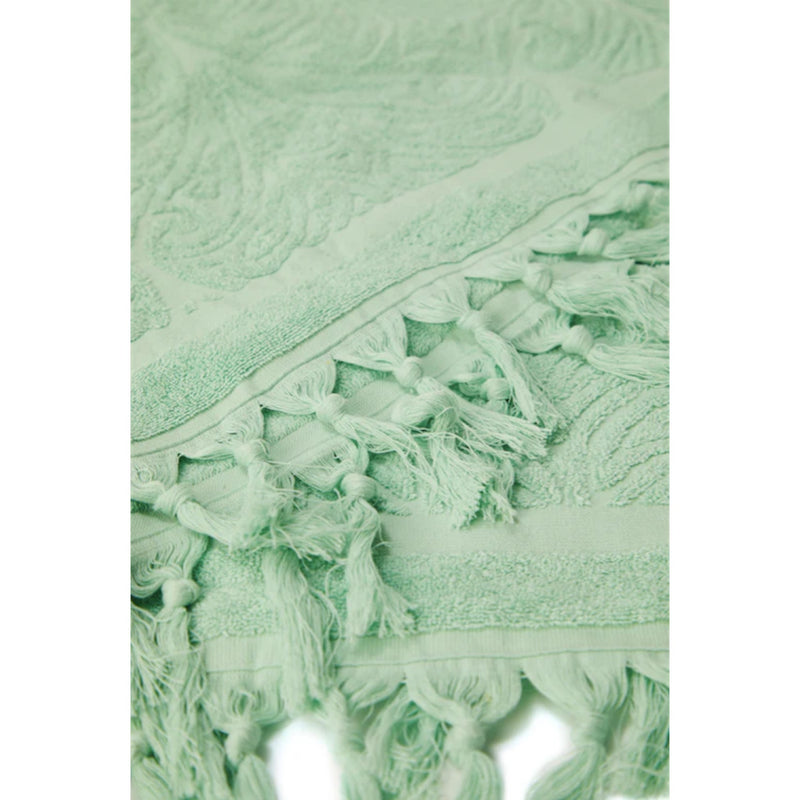 Salty Shadows Cotton Terry Towel - Gossamer Green