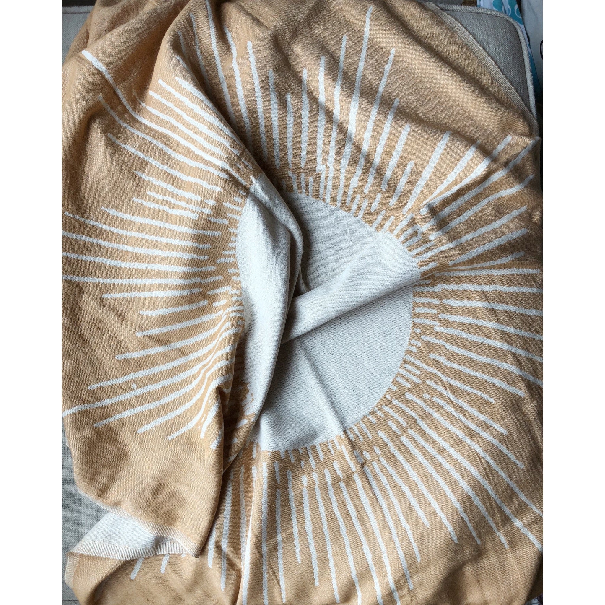 Salty Shadows Turkish Towel Sun Pattern - Mustard